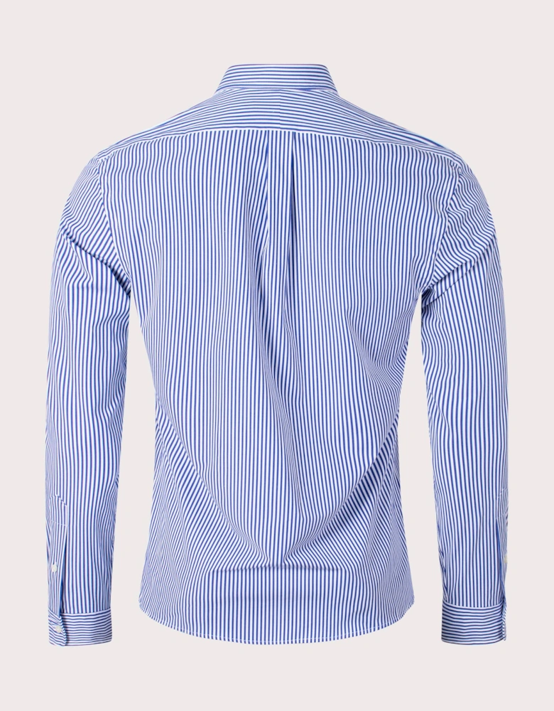 Slim Fit Striped Stretch Poplin Shirt