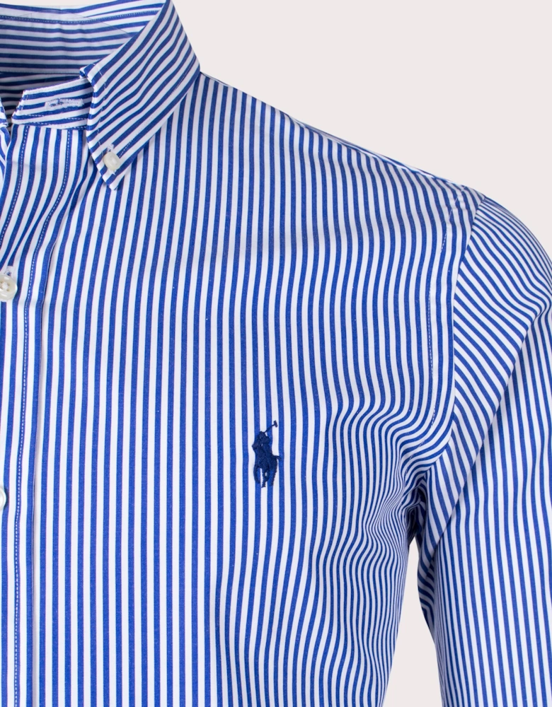 Slim Fit Striped Stretch Poplin Shirt
