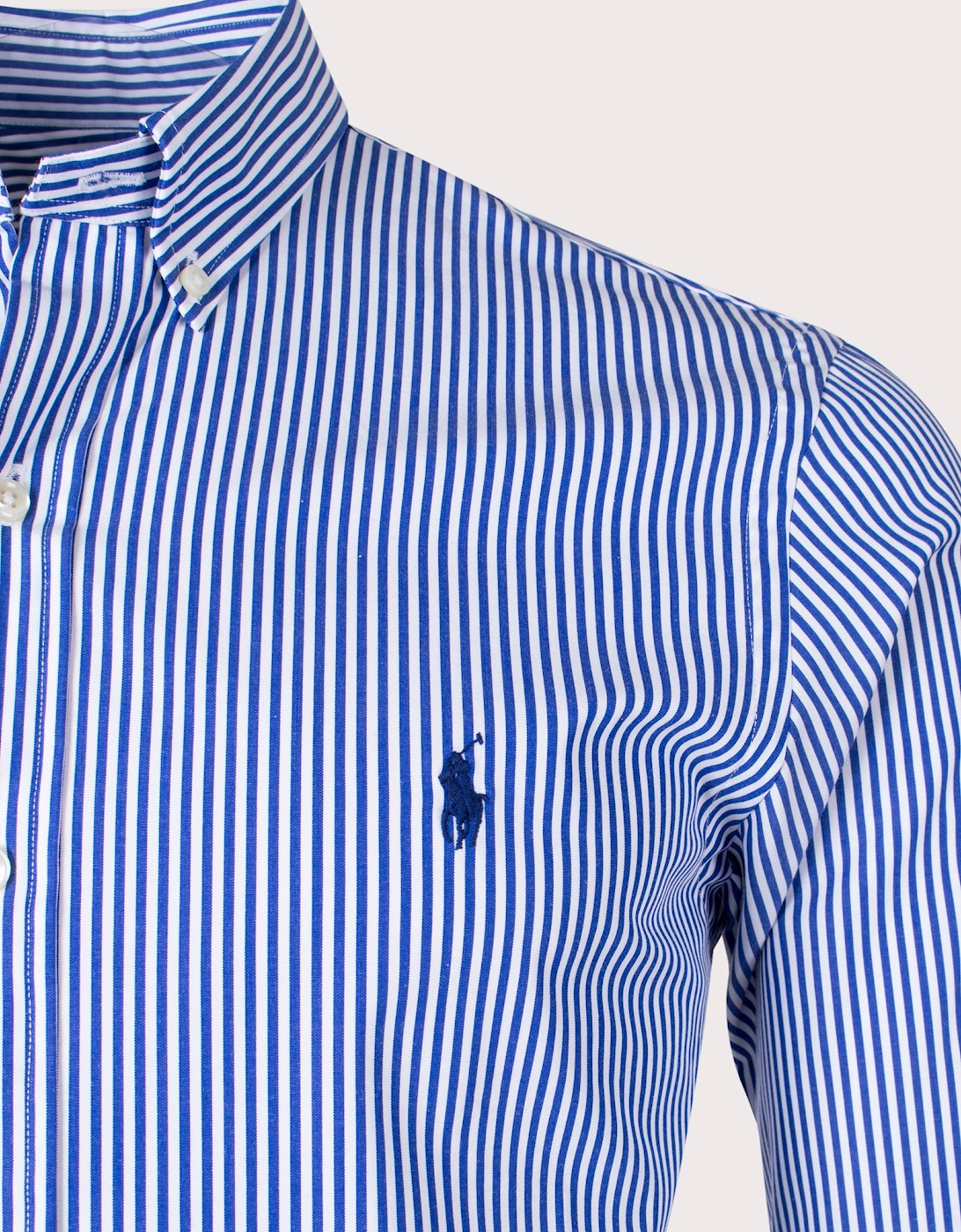 Slim Fit Striped Stretch Poplin Shirt