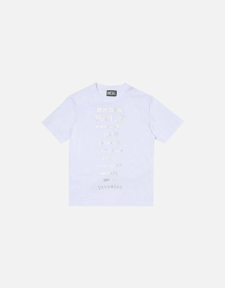 Boys White Text T-Shirt