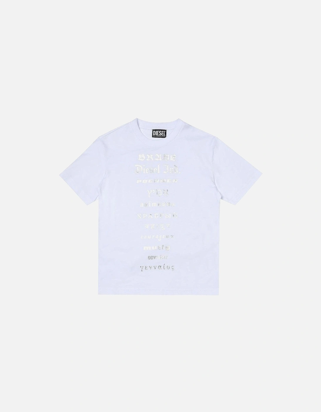 Boys White Text T-Shirt, 4 of 3