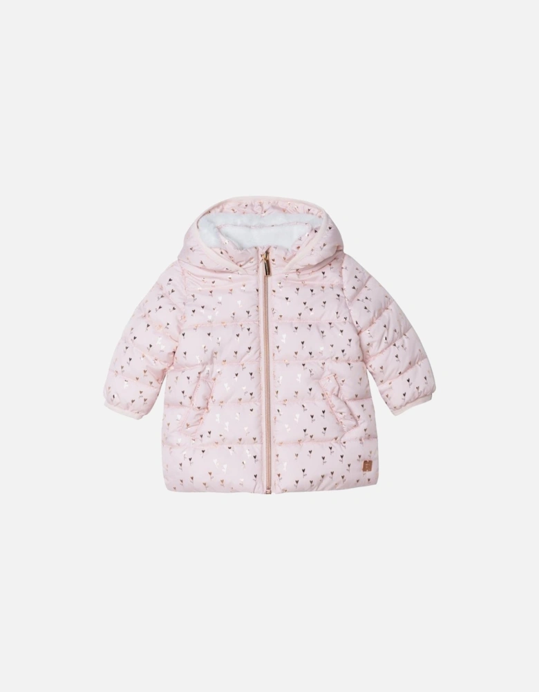 Girls Pink Padded Puffer Jacket