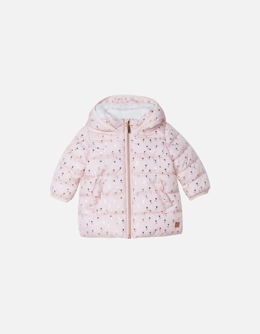 Girls Pink Padded Puffer Jacket, 4 of 3