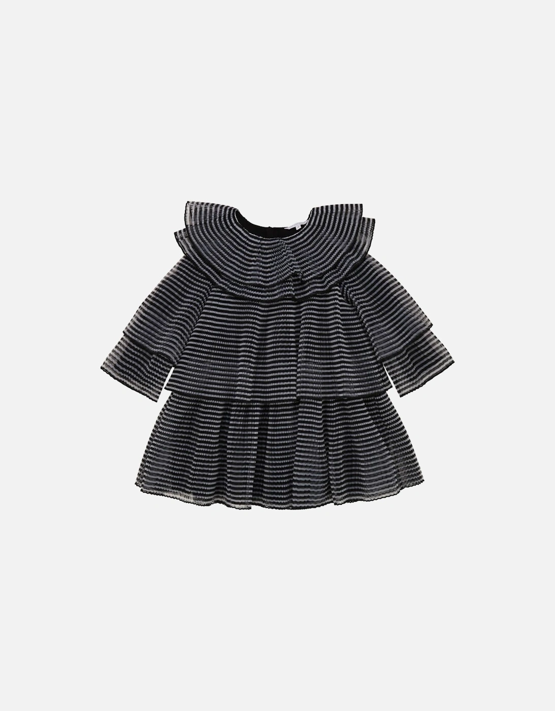 Girls Black/Grey Pleated Dress, 5 of 4