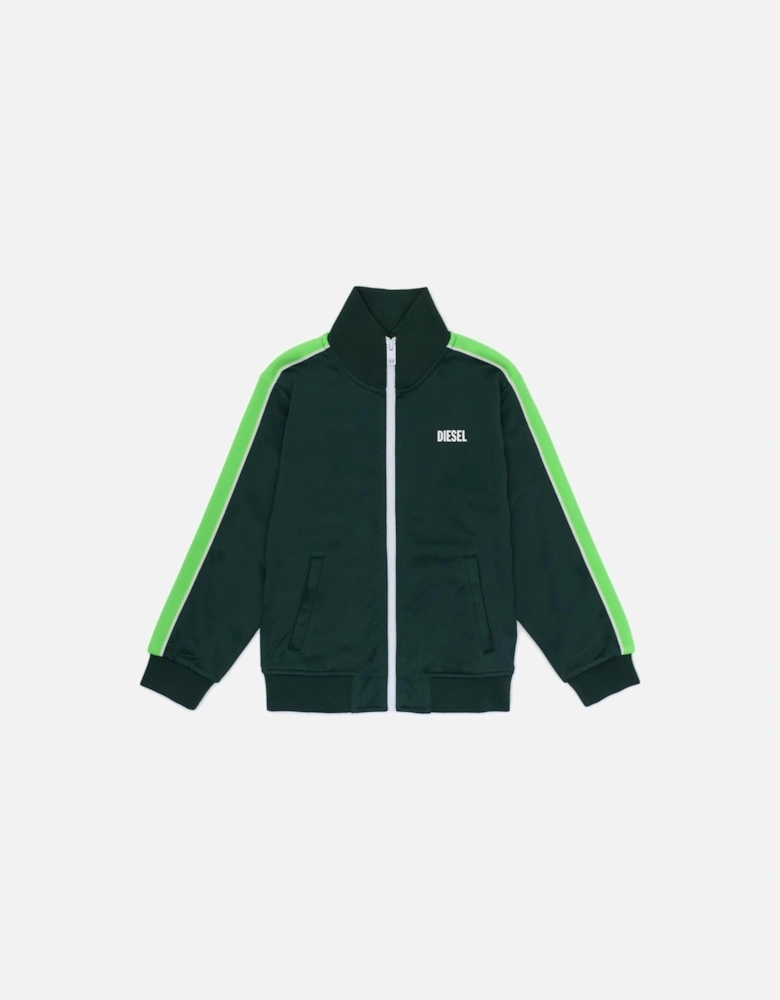 Boys Green Scortess Zip Up Jacket