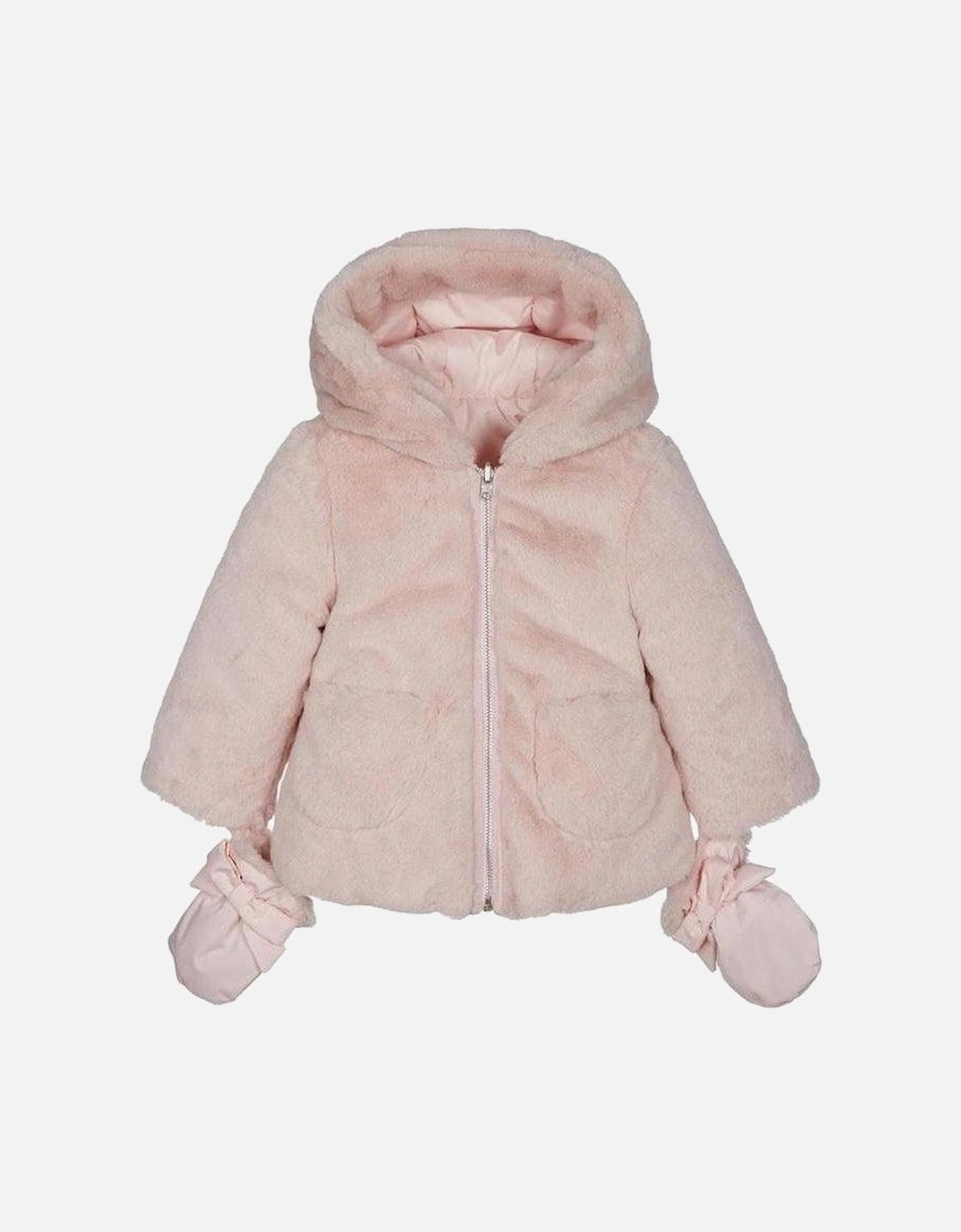 Girls Pink Fur Reversible Jacket