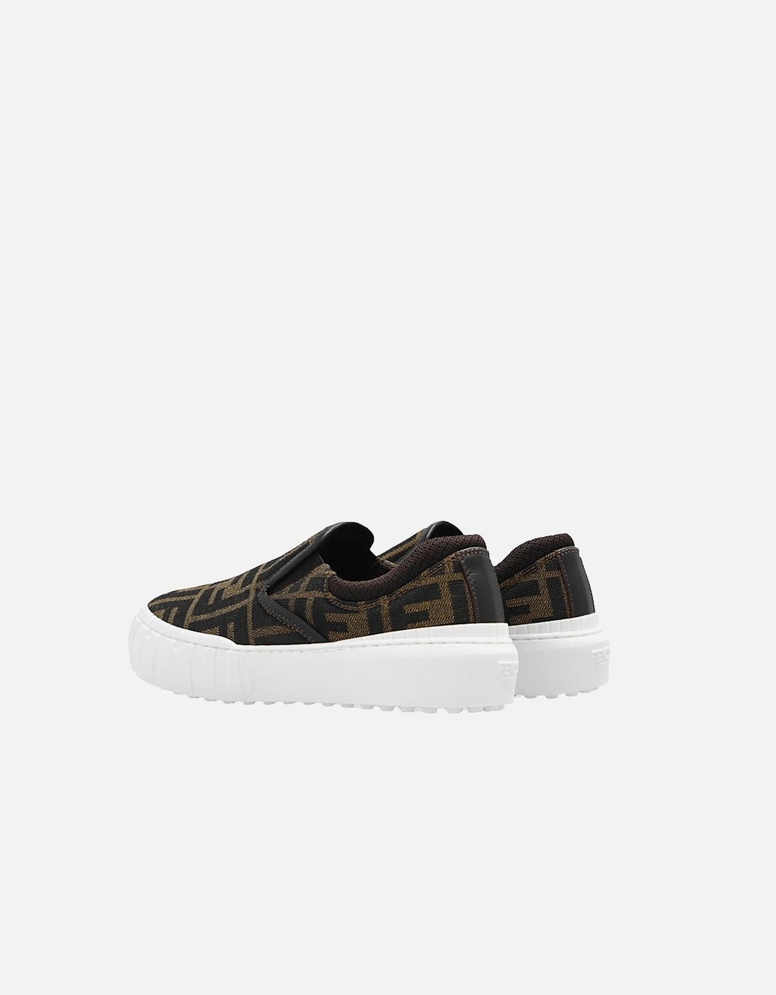 Unisex FF Logo Slip Ons Brown