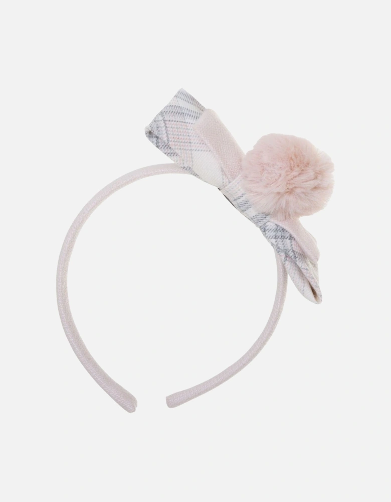 Pink Tartan Bow Headband