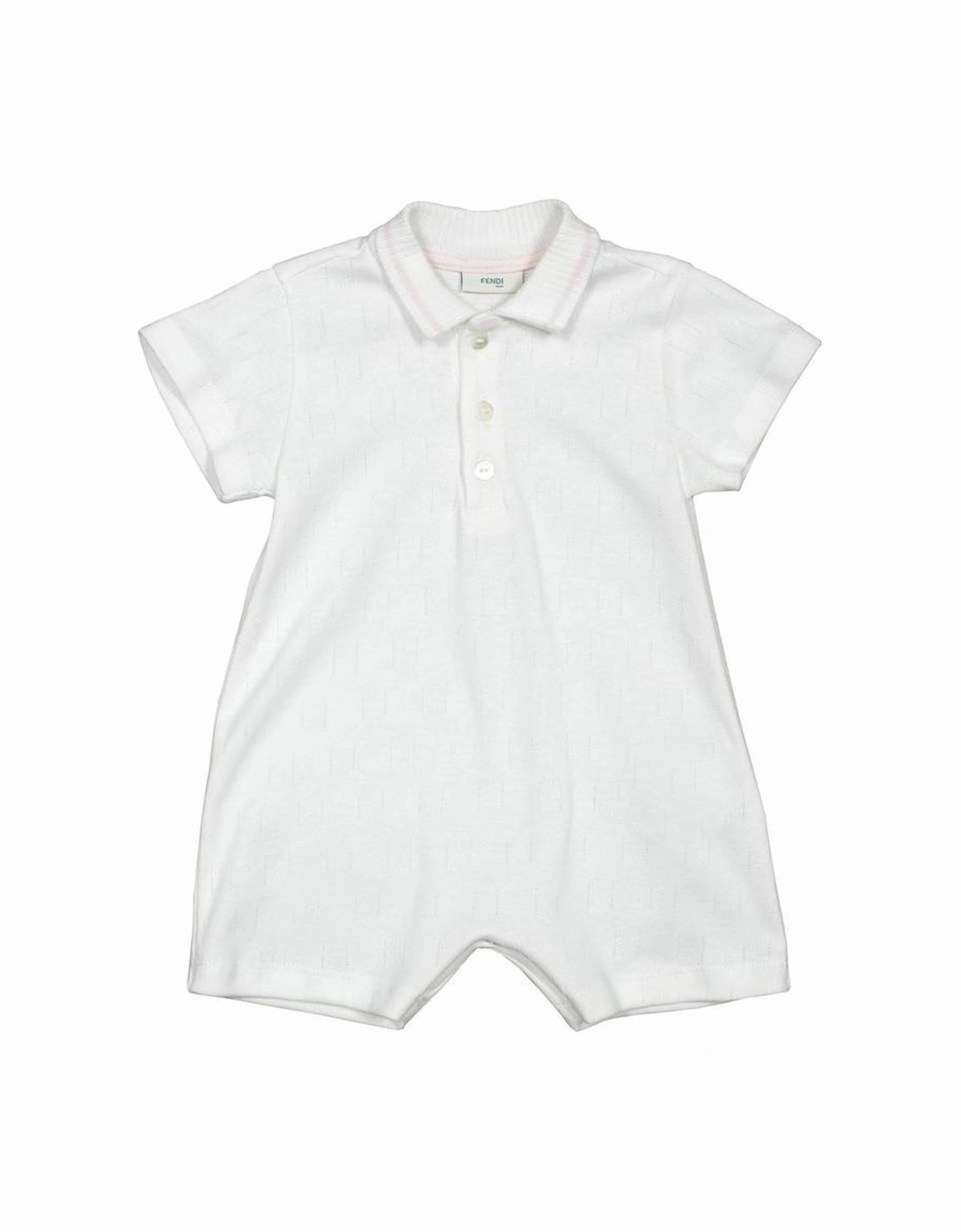 Baby White Collared Romper, 3 of 2