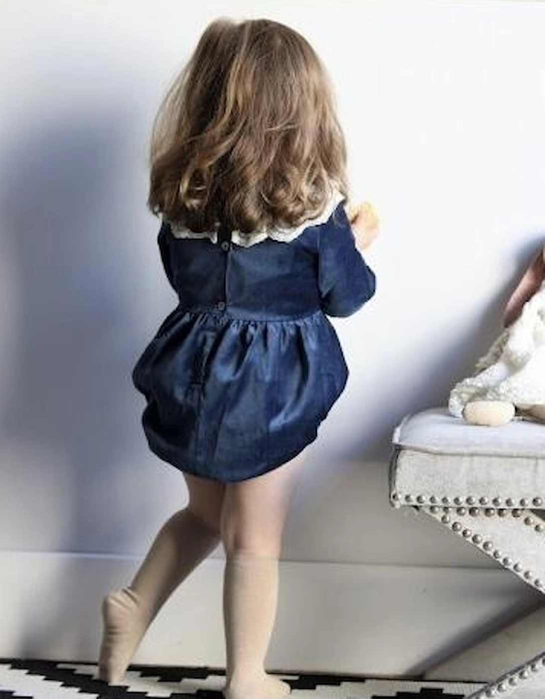 Girls Night Blue Velvet Romper