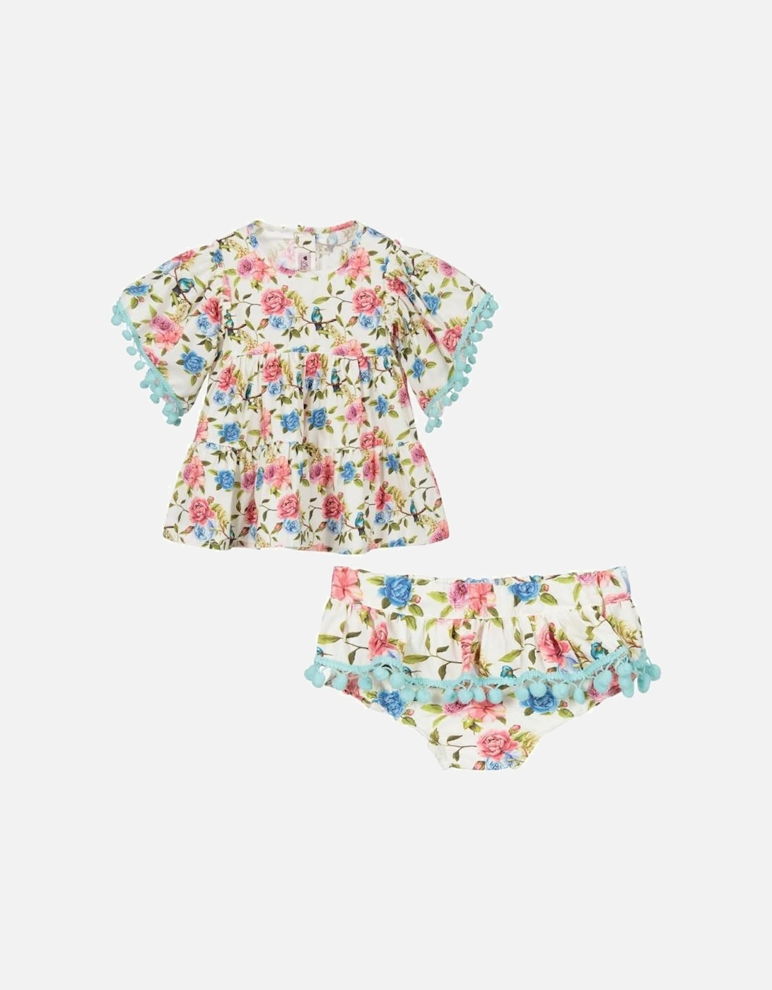 Girls Ivory Floral Top & Bloomers, 6 of 5