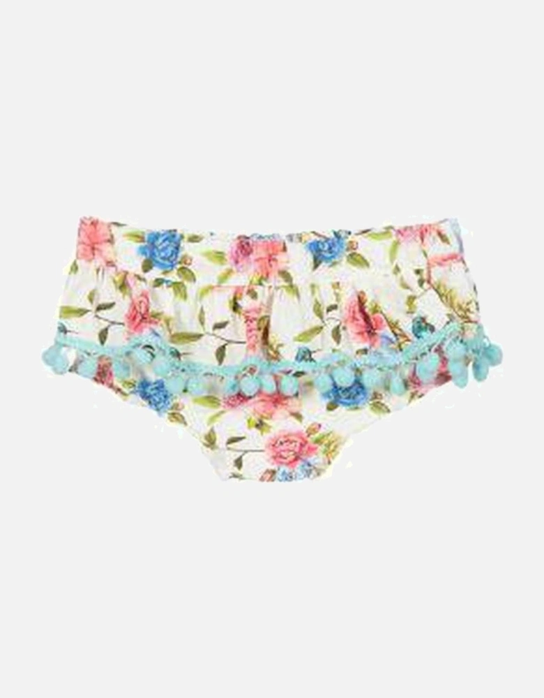 Girls Ivory Floral Top & Bloomers