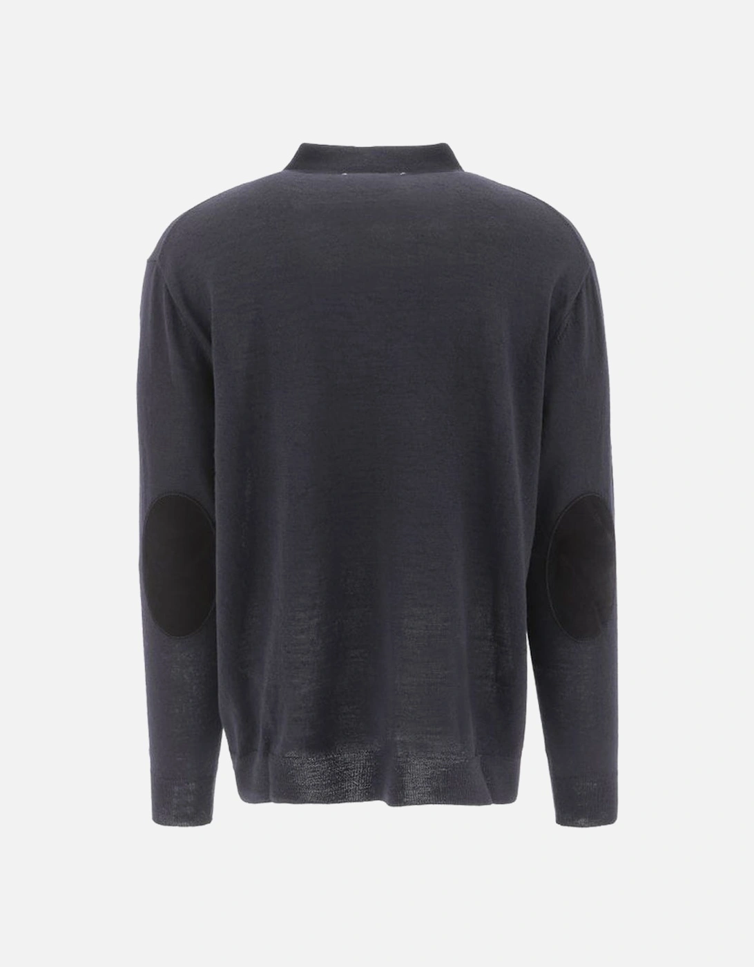 Mens Elbow Patched Long Sleeves Jumper Grey
