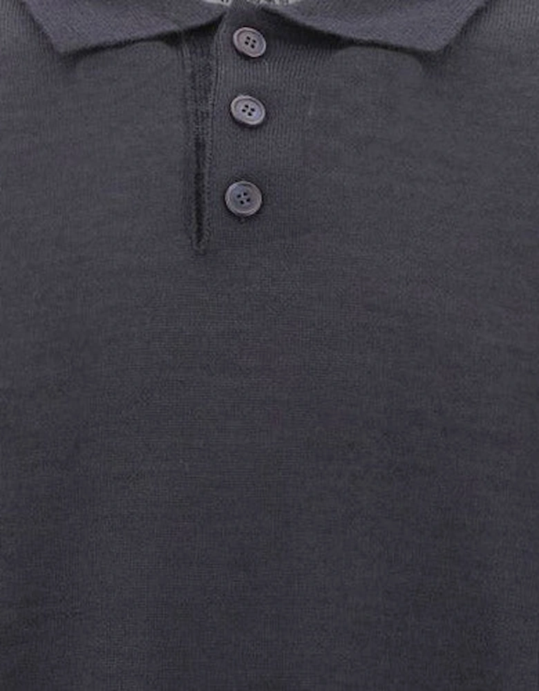 Mens Elbow Patched Long Sleeves Jumper Grey