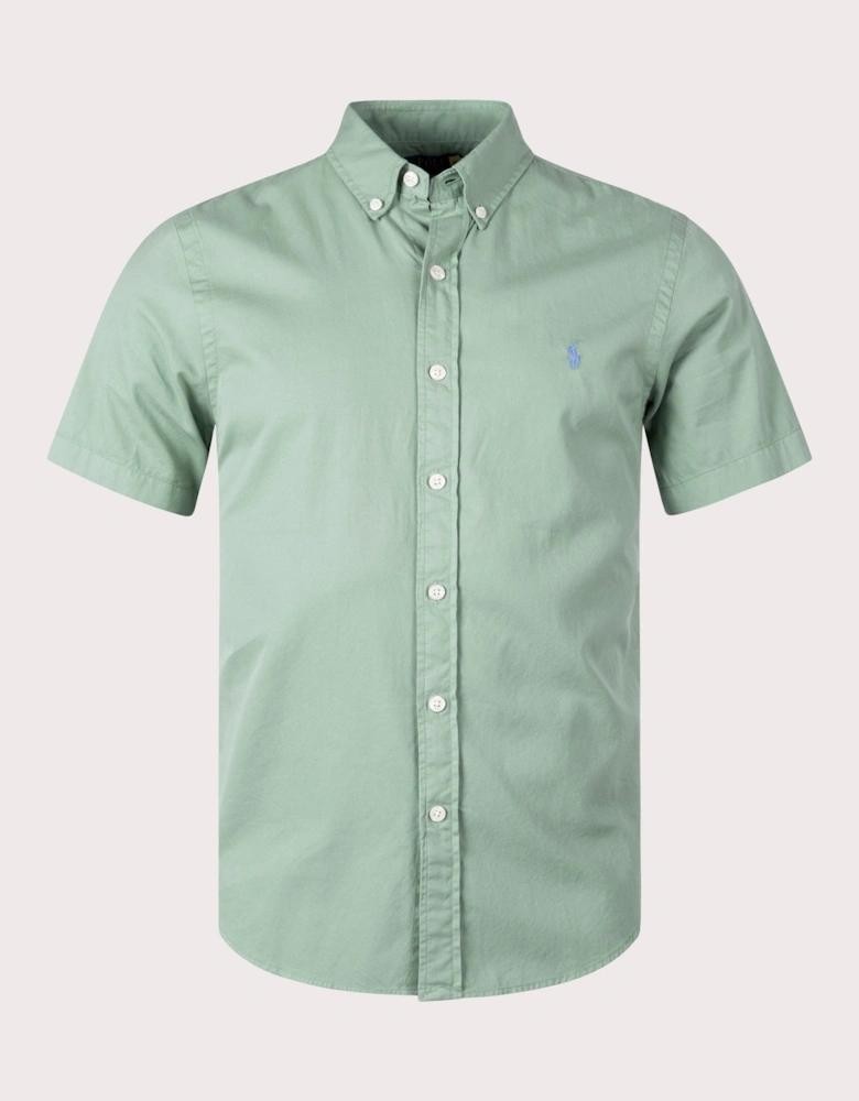 Slim Fit Short Sleeve Twill Sport Shirt