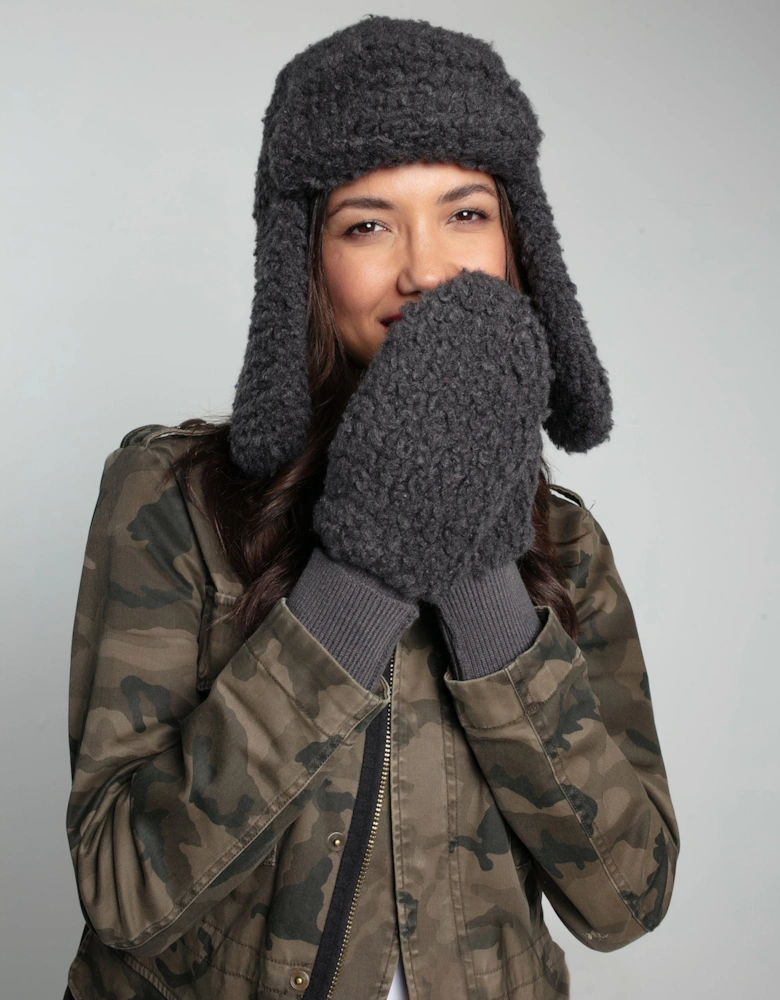 GIA FAUX FUR MITTEN-MOLE