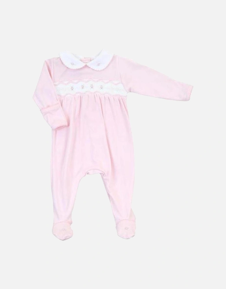 Girls Pink Cora and Cole's Babygrow