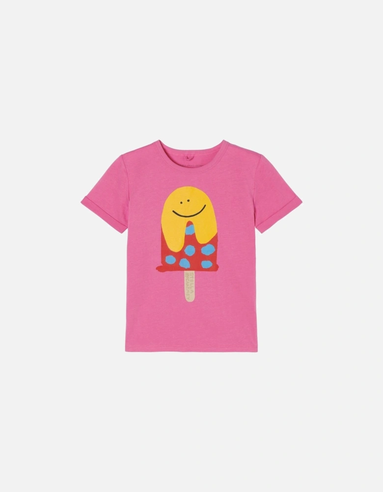 Girls Ice Lolly Print T-shirt Pink