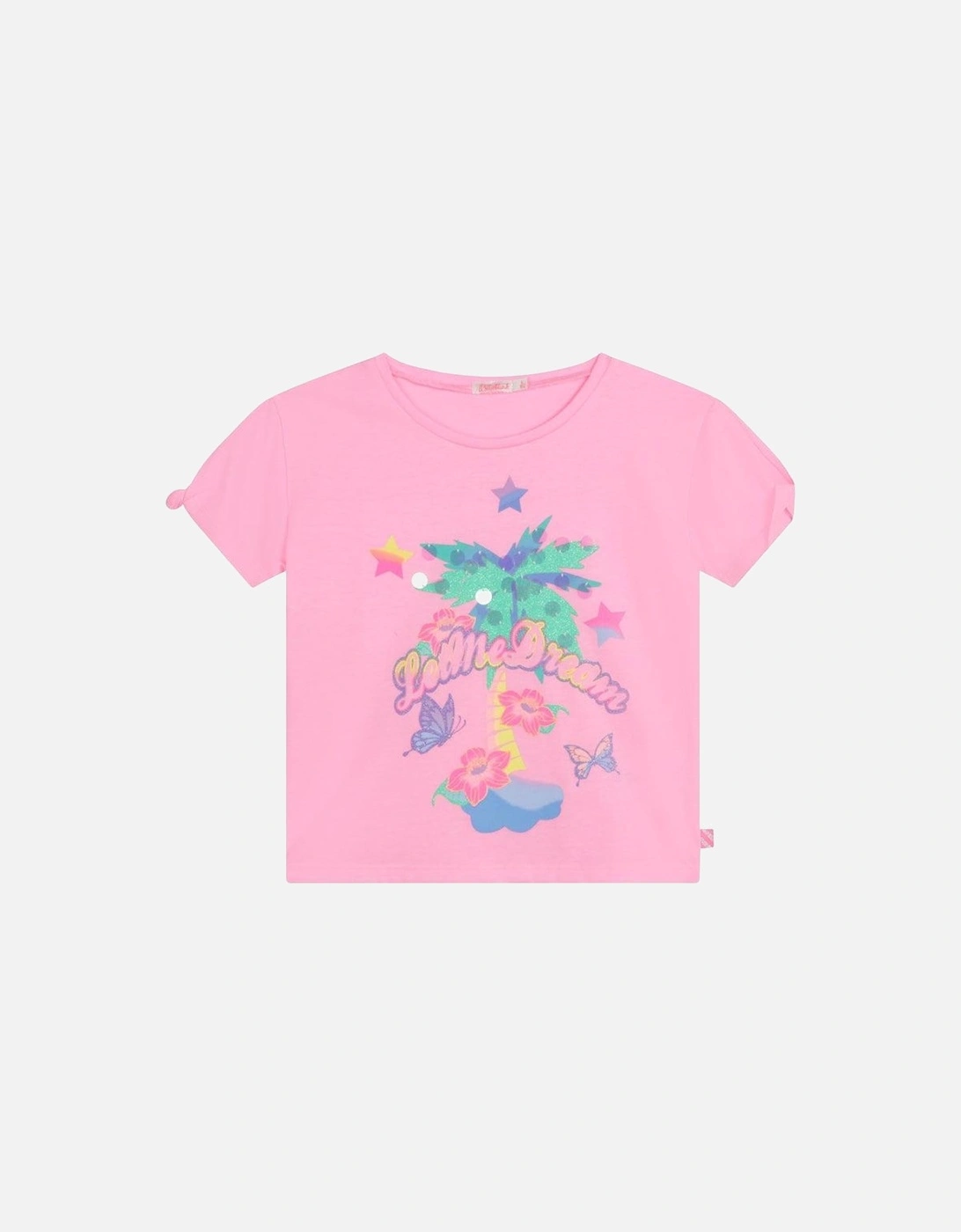 Girls Pink Palm Tree T-shirt, 5 of 4