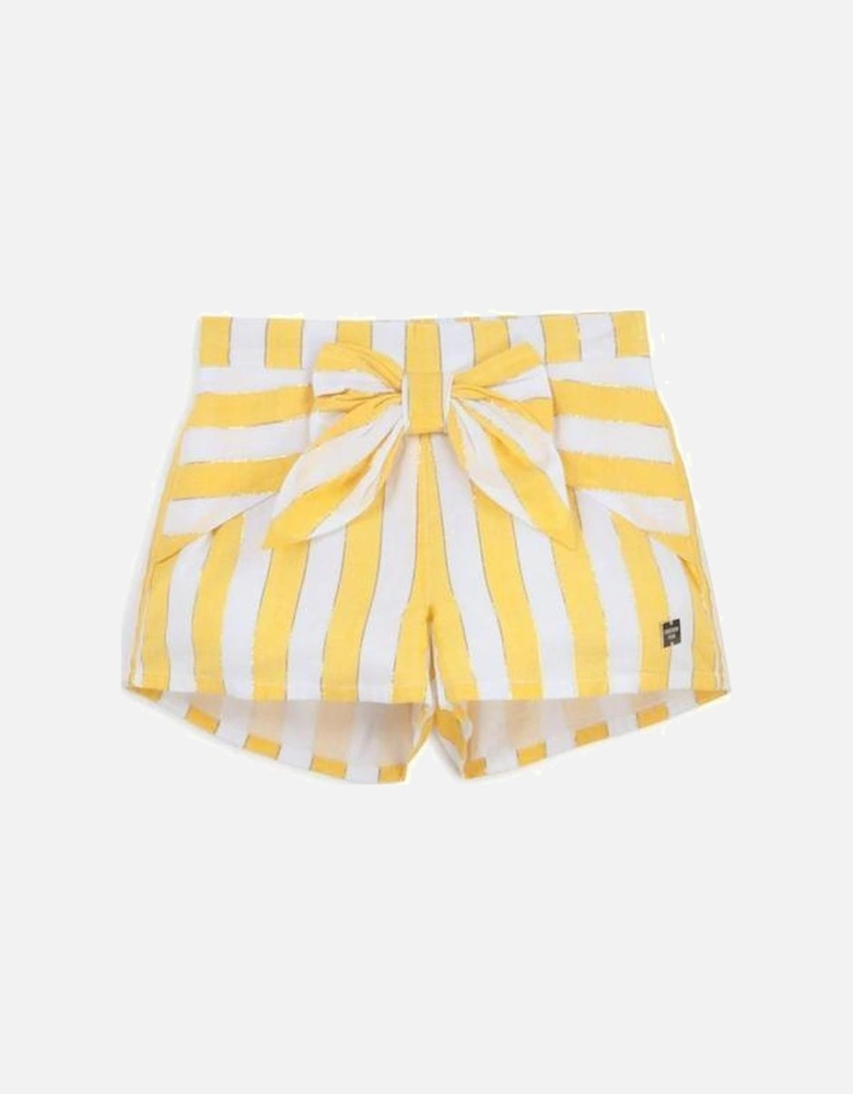 Girls Yellow Stripe Shorts