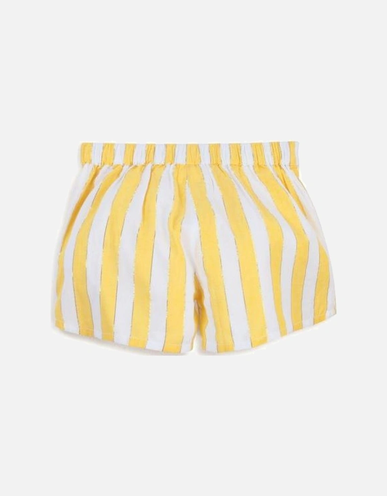 Girls Yellow Stripe Shorts