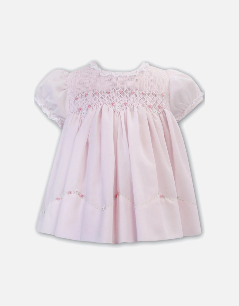 Baby Girls Pink Smocked Dress