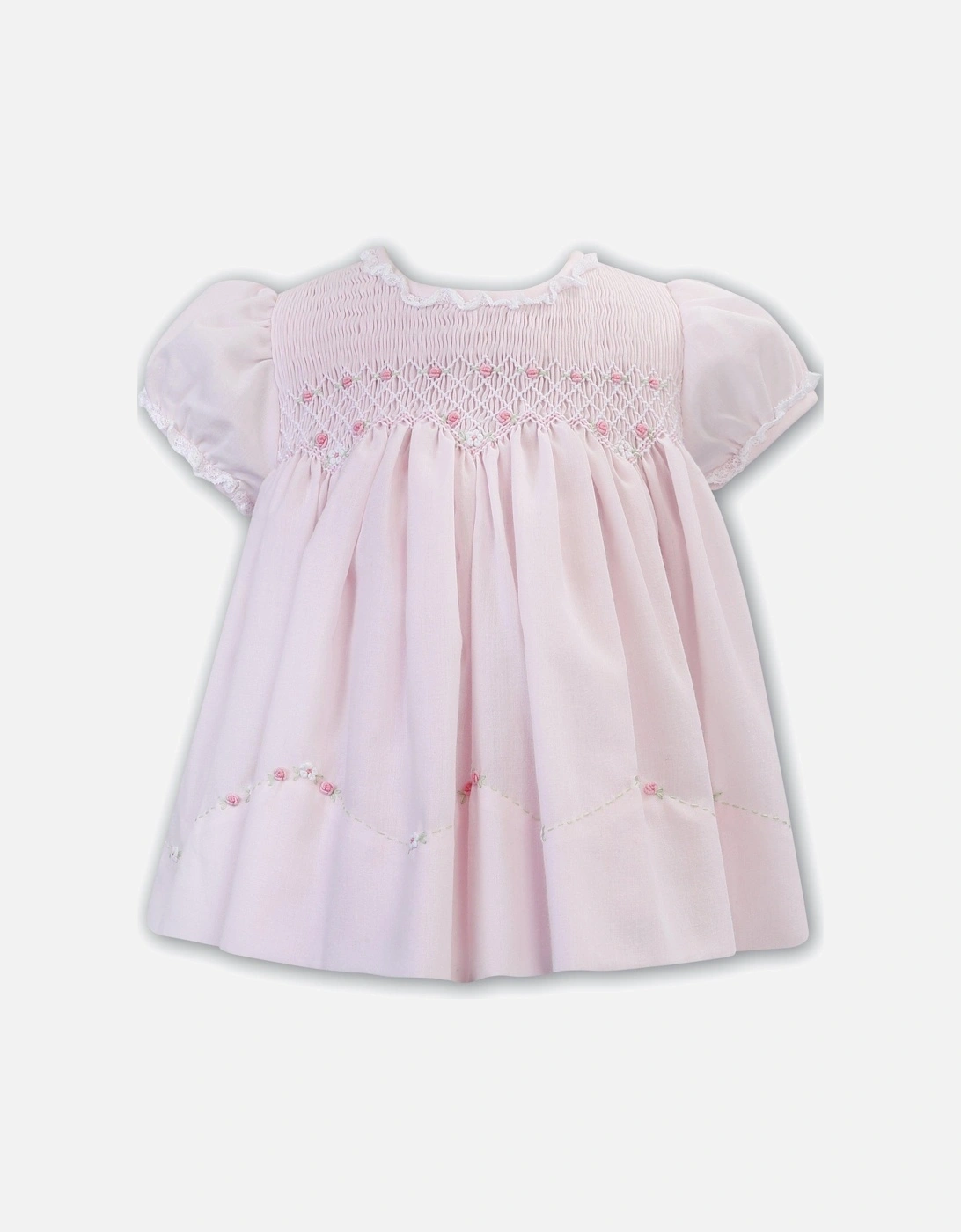 Baby Girls Pink Smocked Dress, 2 of 1