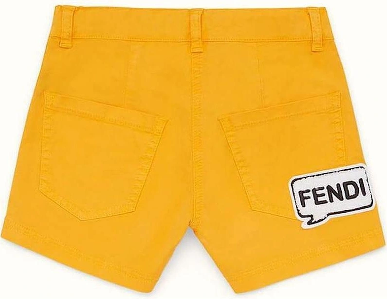 Kids Girls Orange Stretch Cotton Denim Shorts