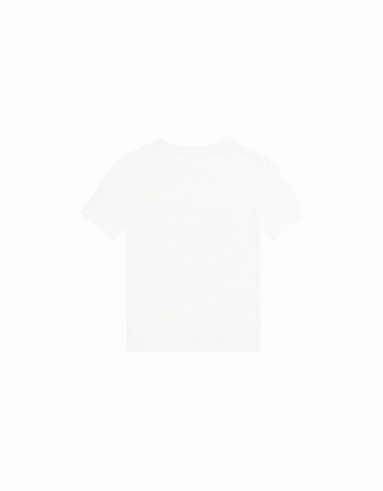 Boys White 3D Logo Short Sleeve T-Shirt