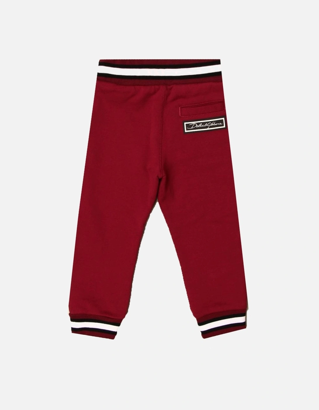 Boys Striped Cuff Joggers Burgundy