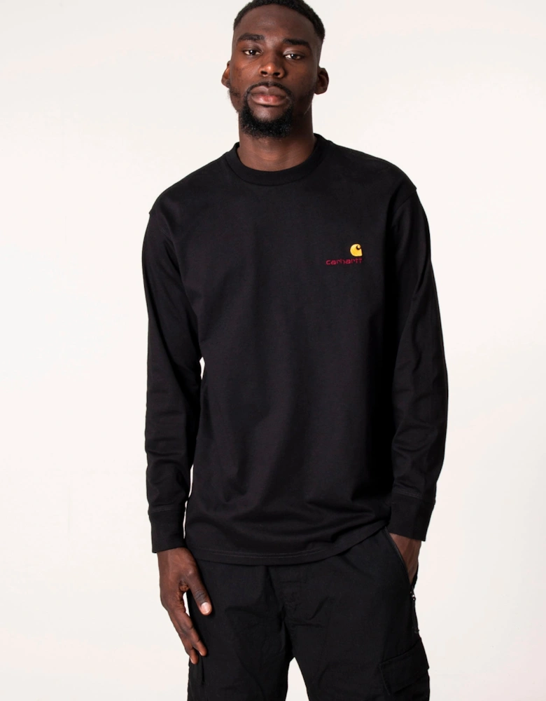 Relaxed Fit Long Sleeve American Script T-Shirt