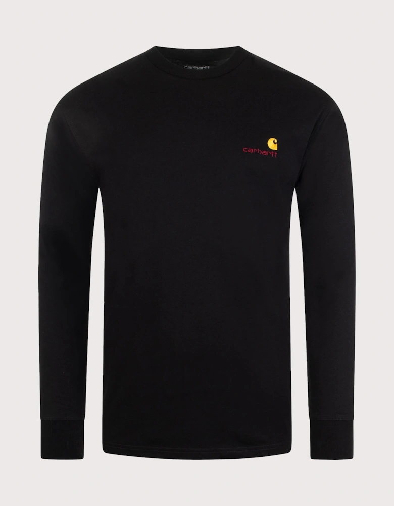 Relaxed Fit Long Sleeve American Script T-Shirt