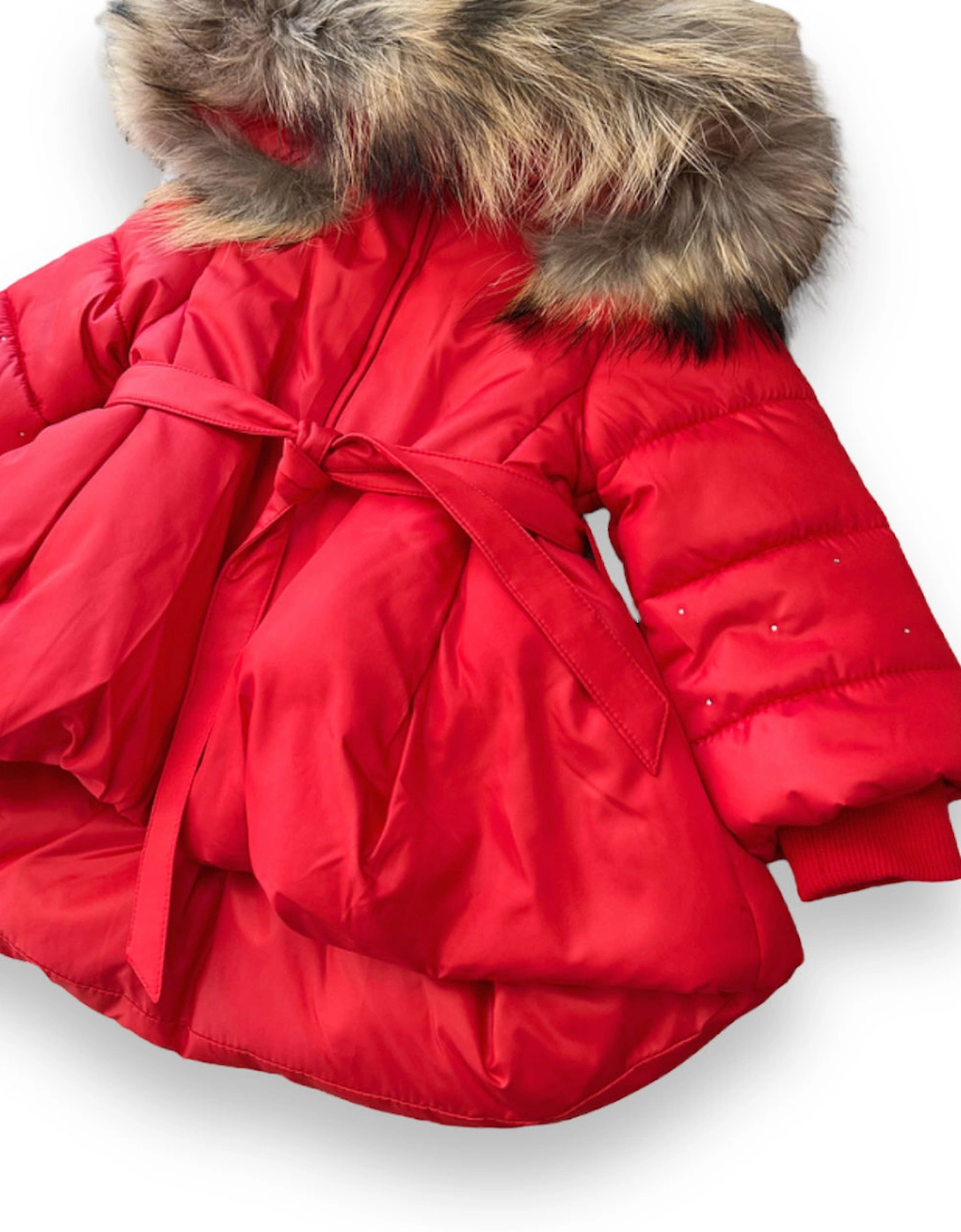 Red Fur Hooded Coat