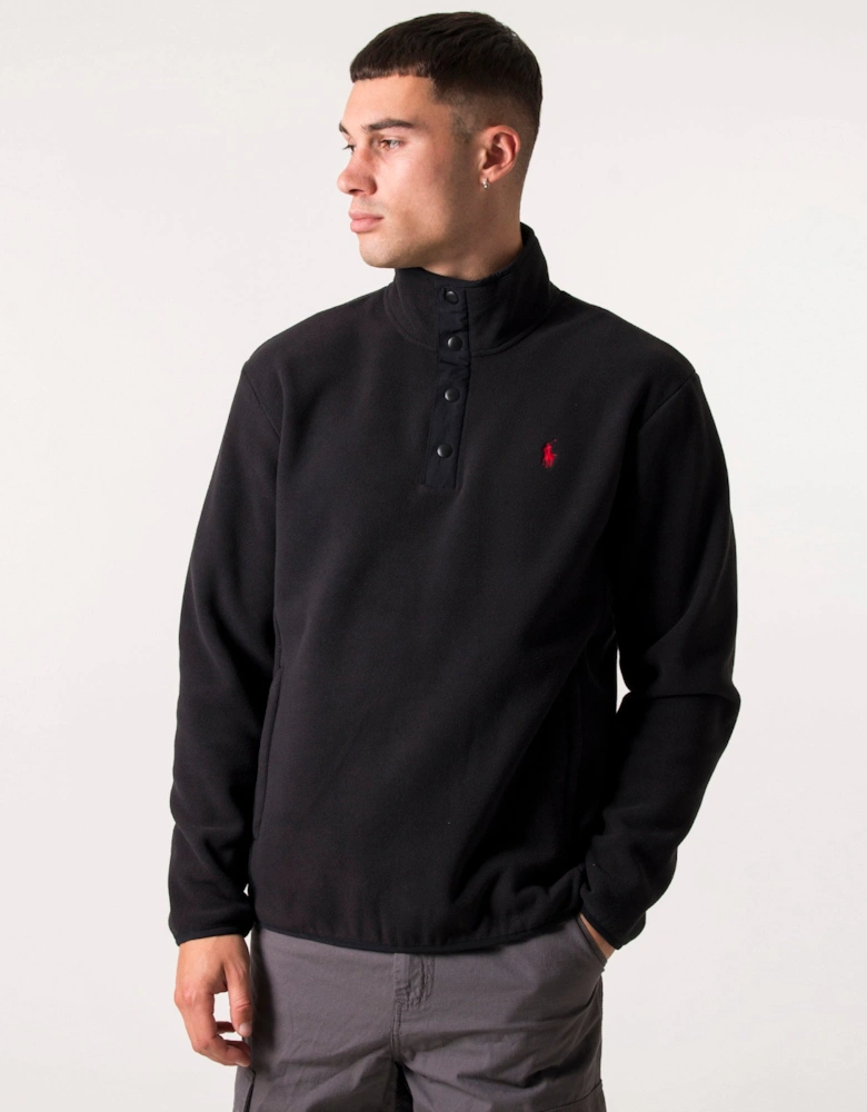 Relaxed Fit Funnel Neck Fleece Sweatshirt
