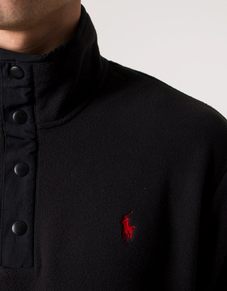 Relaxed Fit Funnel Neck Fleece Sweatshirt