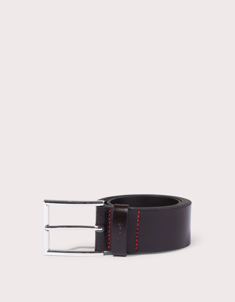 Giaspo Logo Embossed Leather Belt