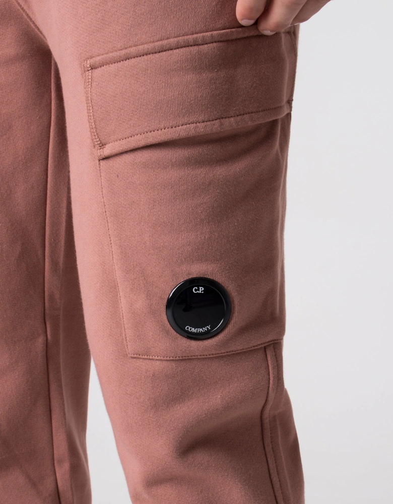 Regular Fit Diagonal Raised Fleece Cargo Joggers