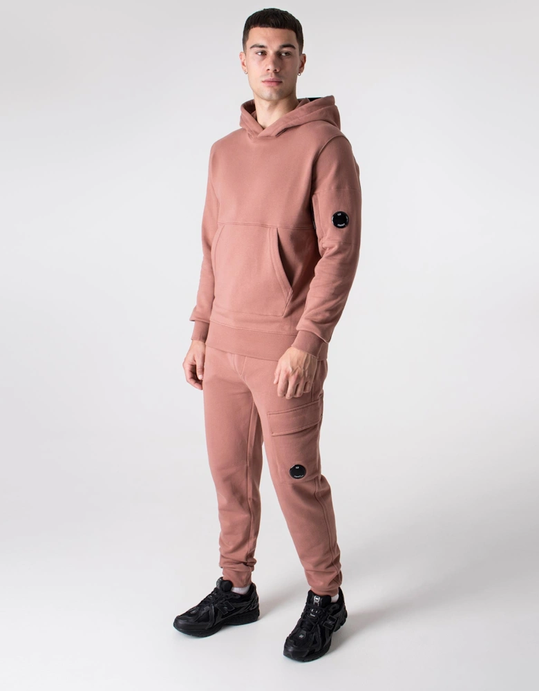 Regular Fit Diagonal Raised Fleece Cargo Joggers