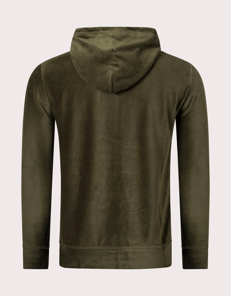 Zip Through Knit Corduroy Hoodie