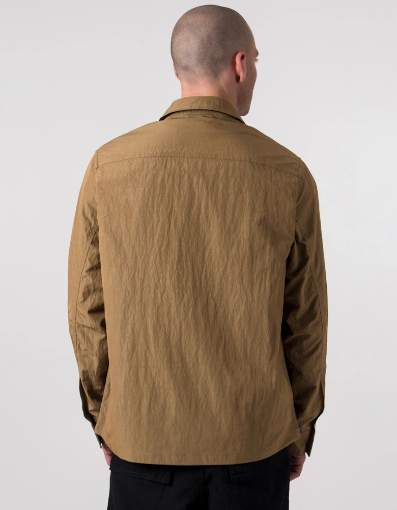 Zip Through Lightweight Textured Overshirt