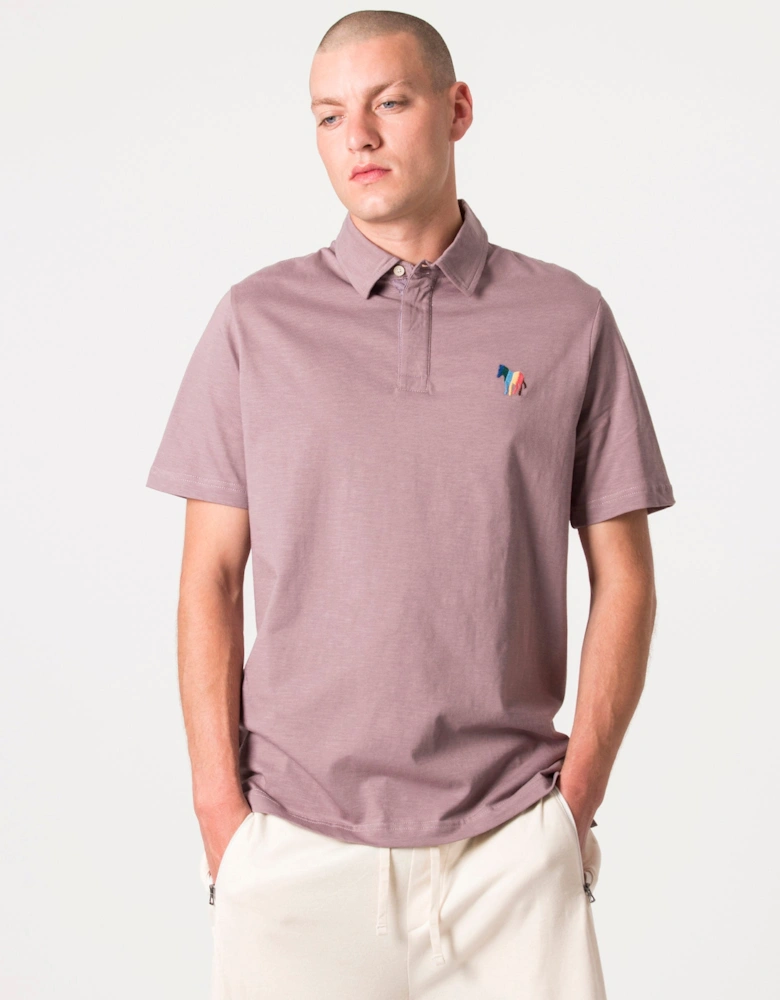 Broad Stripe Zebra Logo Polo Shirt