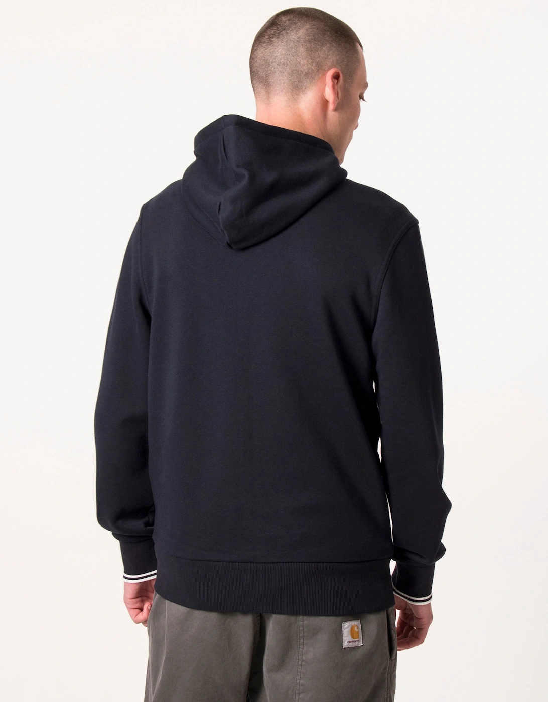 Zip Through Contrast Tipped Hoodie