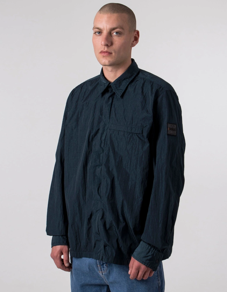 Garment-Dyed Laio Crinkled Overshirt