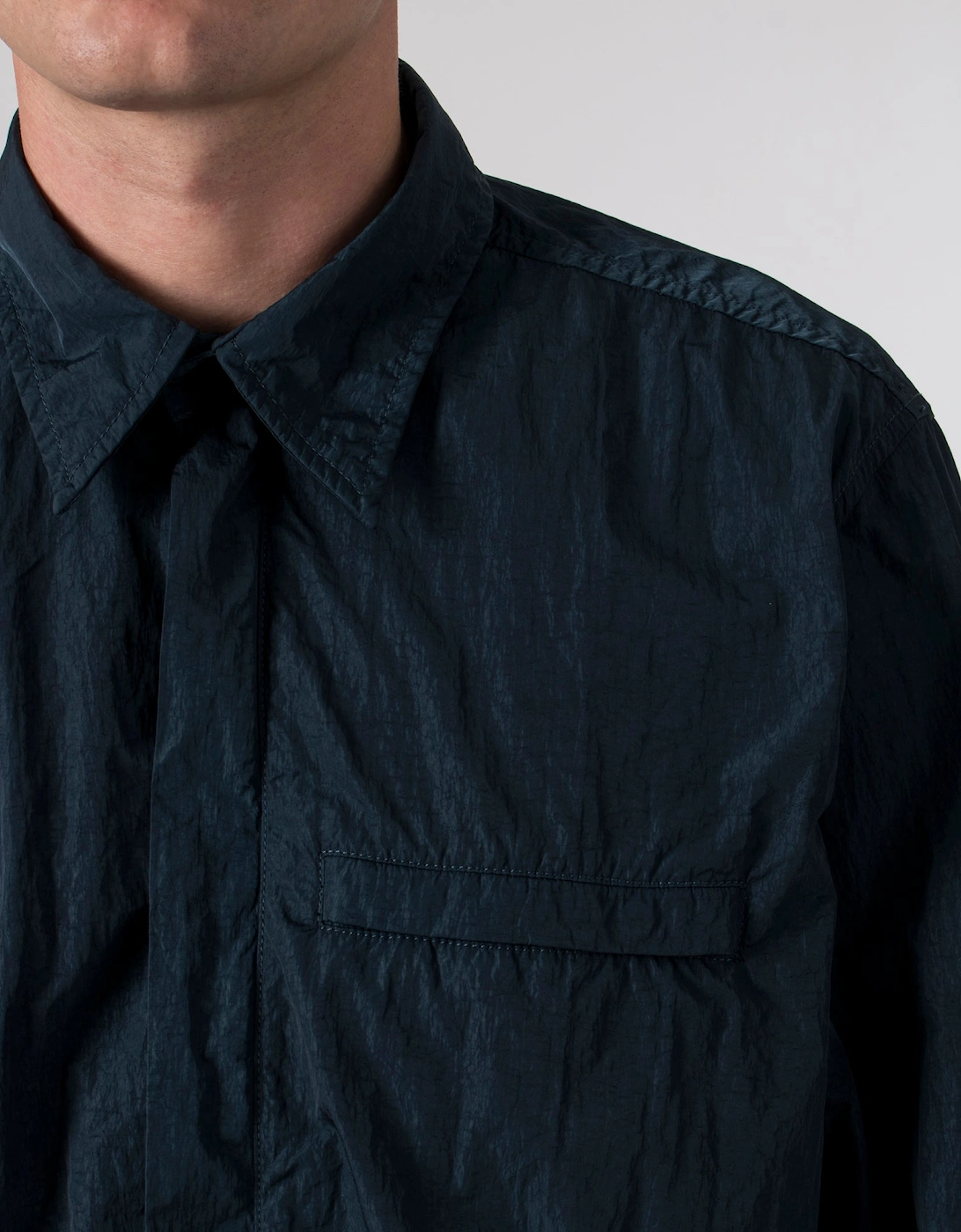 Garment-Dyed Laio Crinkled Overshirt