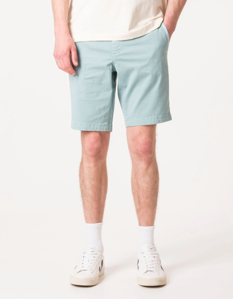 Slim Fit Printed Schino Shorts
