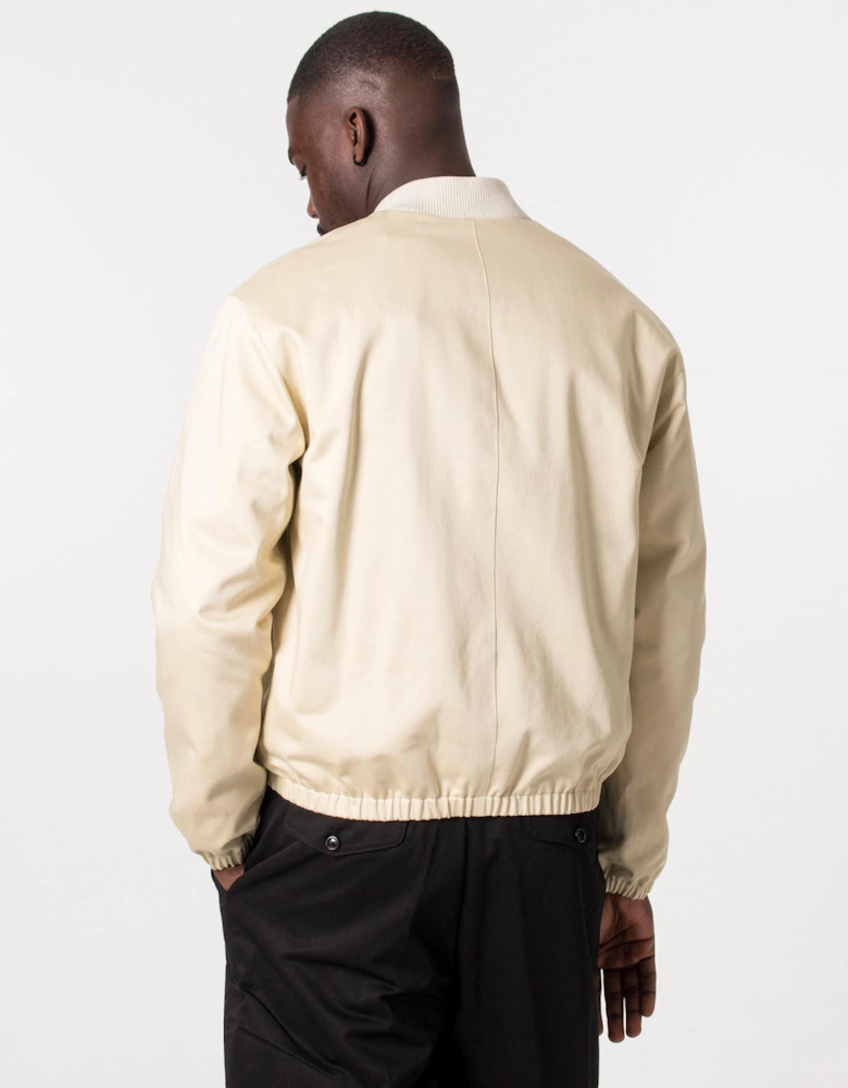 Compact Cotton Satin Bomber Jacket