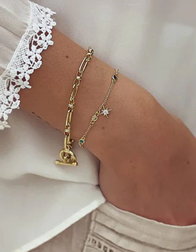 Angelic Gold Charm Crystal Bracelet