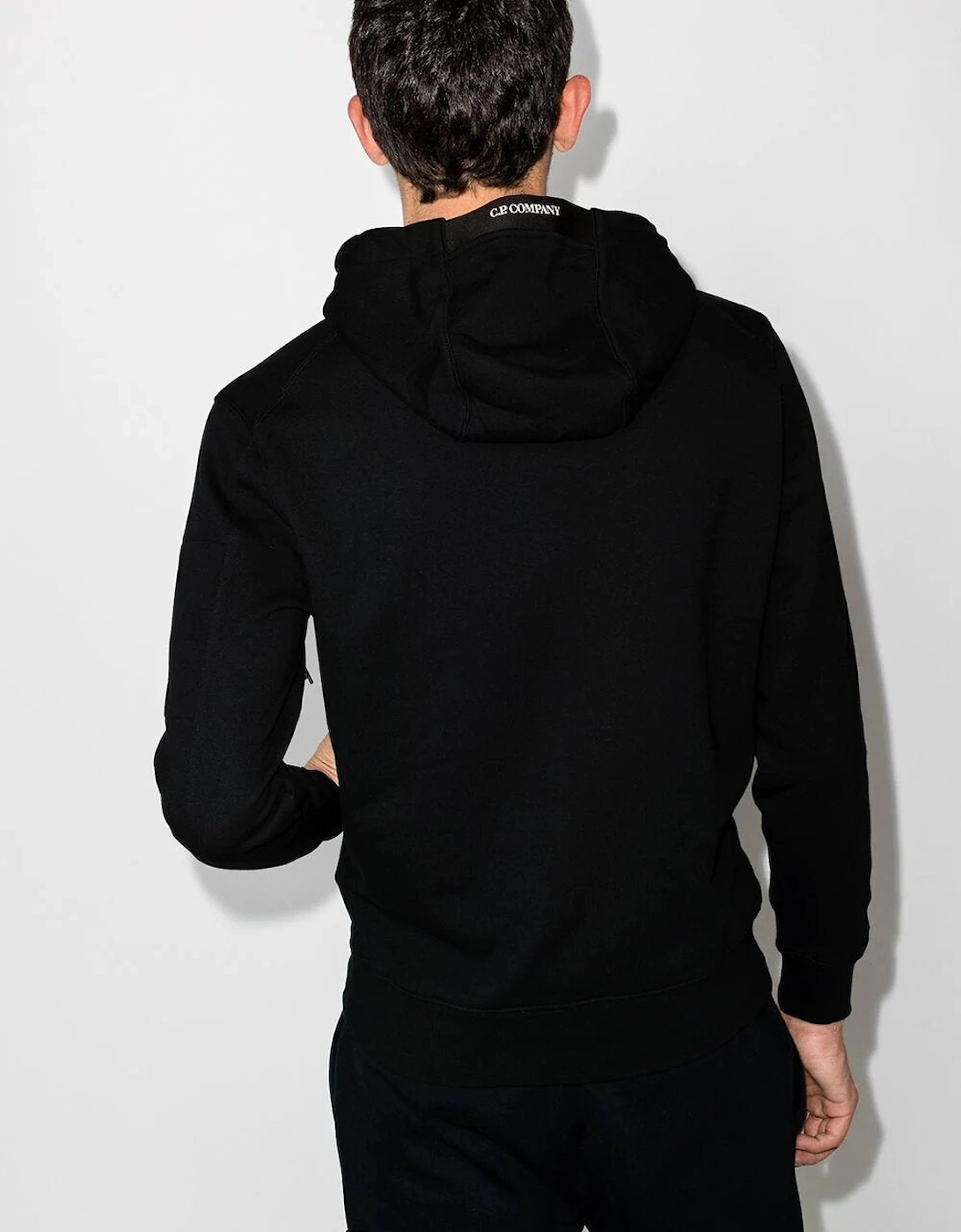 C.P. Company Logo-patch Cotton Hoodie in Black