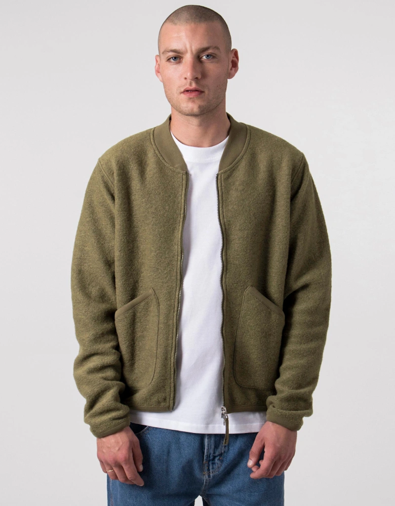 Wool Zip Bomber Jacket
