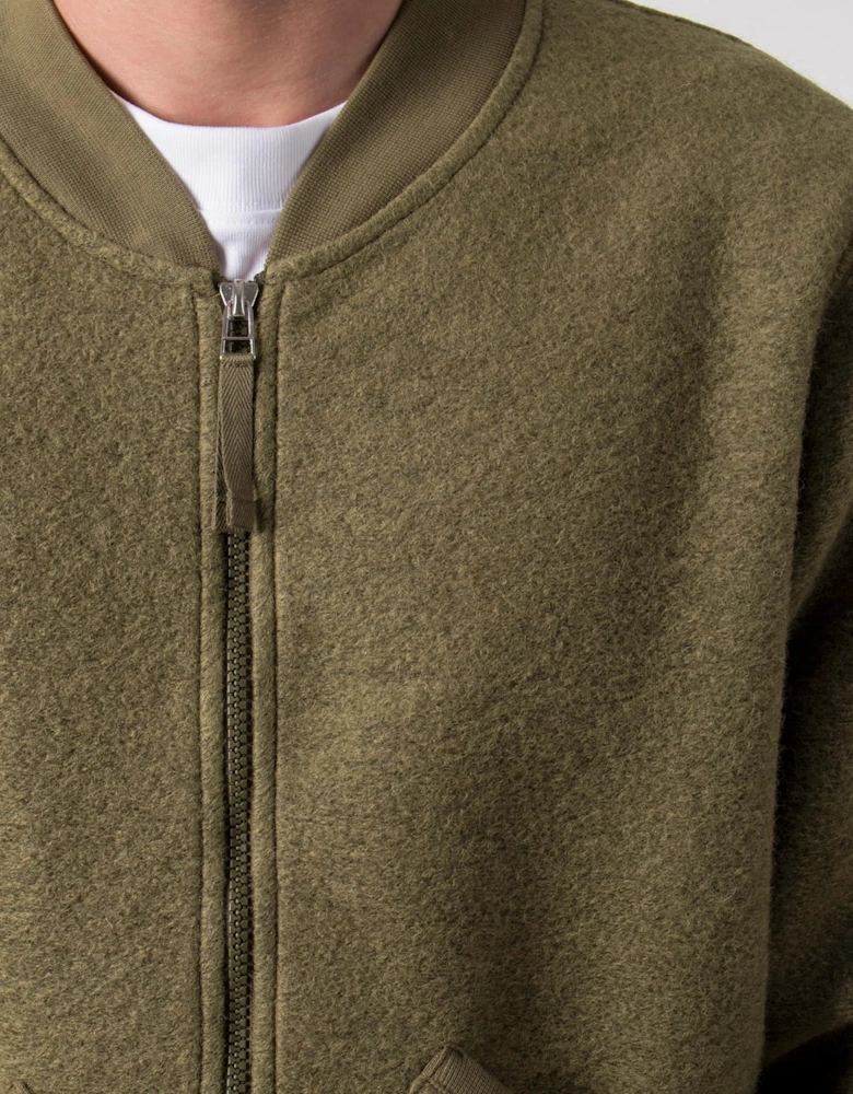 Wool Zip Bomber Jacket